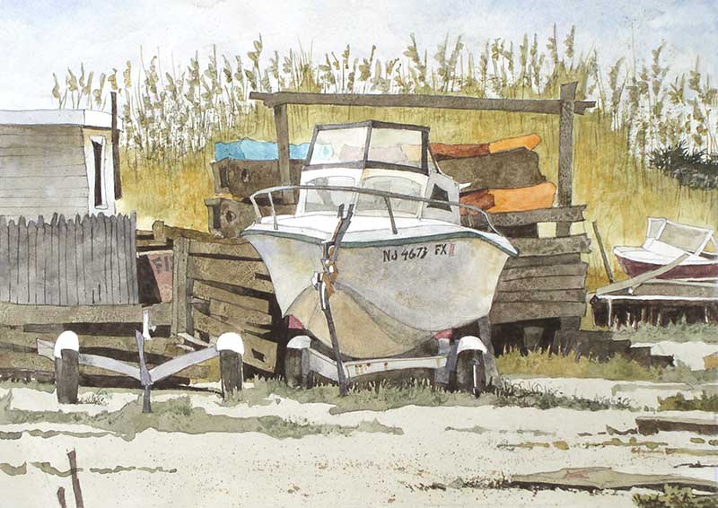 Sea Oats And Forgotten Boats by Eddie Flotte