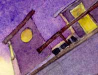Adrift in the New Moon Painting by Eddie Flotte: Adrift in the New Moon