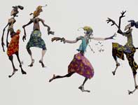 African Dancers Painting by Eddie Flotte: African Dancers