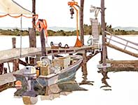Painting by Eddie Flotte: Fred Clarks Crabbing Boat