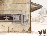 Painting by Eddie Flotte: Kitada's Kitchen