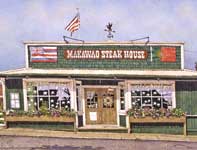 Painting by Eddie Flotte: Makawao Steak House