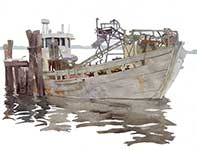 Painting by Eddie Flotte: Oyster Schooner