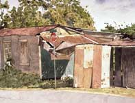 Painting by Eddie Flotte: Sherman's Shed