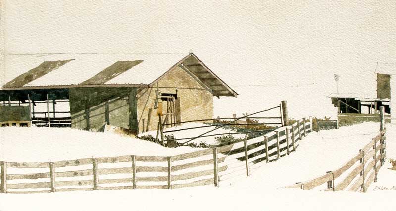 Calf Barn Sketch by Eddie Flotte