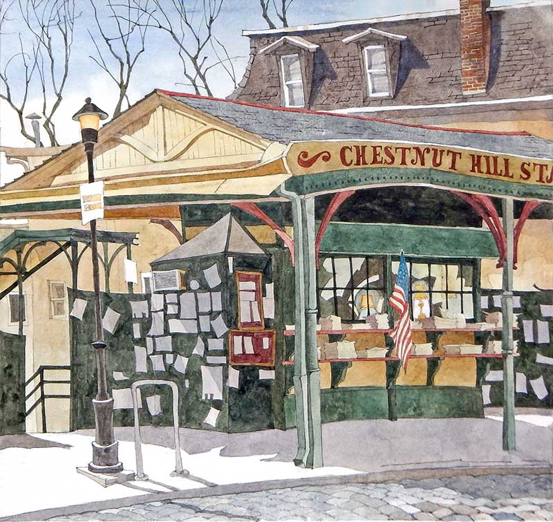 Chestnut Hill Train Station by Eddie Flotte
