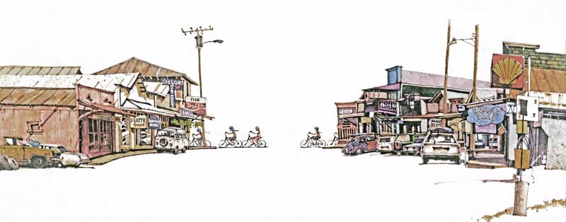 Down Hill Bike Riders in Paia by Eddie Flotte