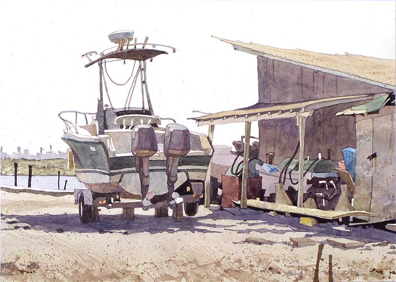 Somers Point Boat Yard by Eddie Flotte