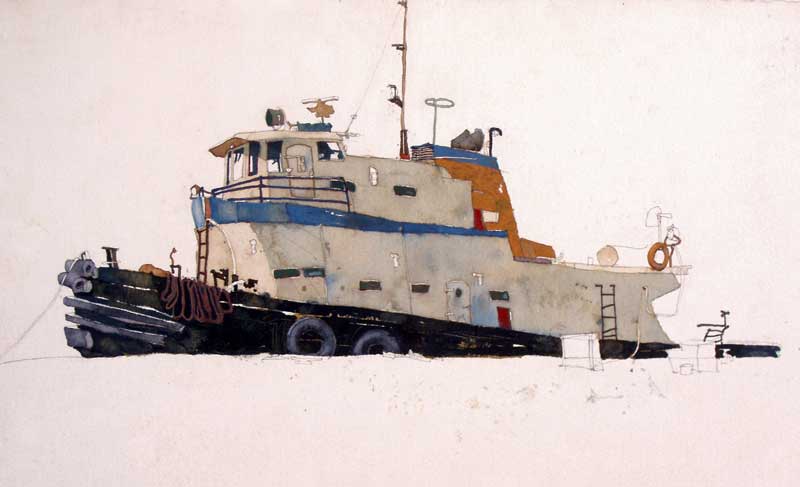 Tugboat Kahului Harbor by Eddie Flotte