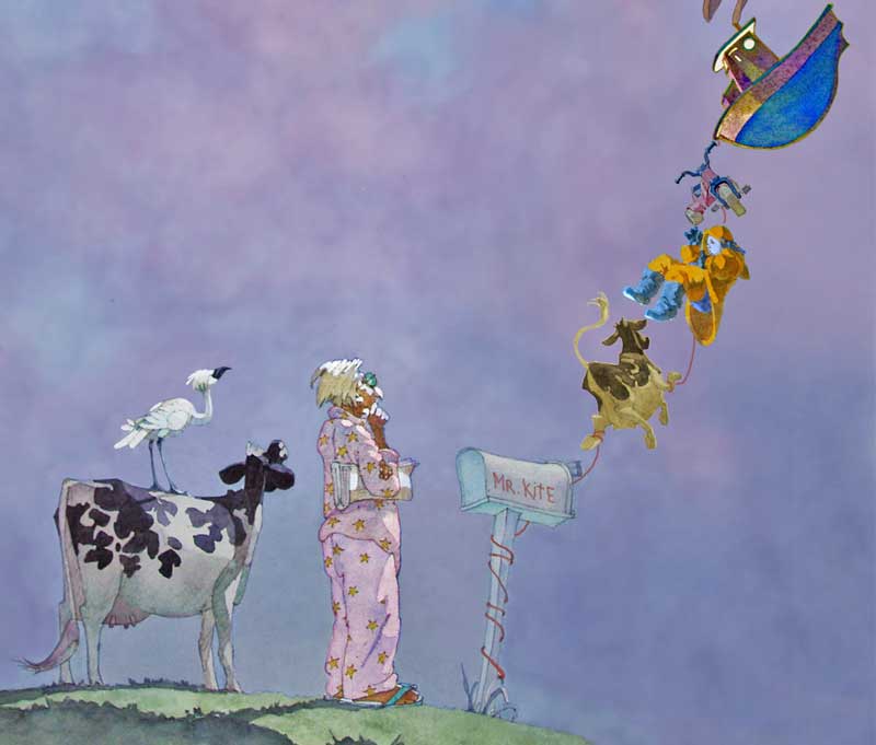 Watercolor Painting by Eddie Flotte: A Most Adventurous Dairy Cow 24 Watercolor Painting by Eddie Flotte: A Most Adventurous Dairy Cow 24