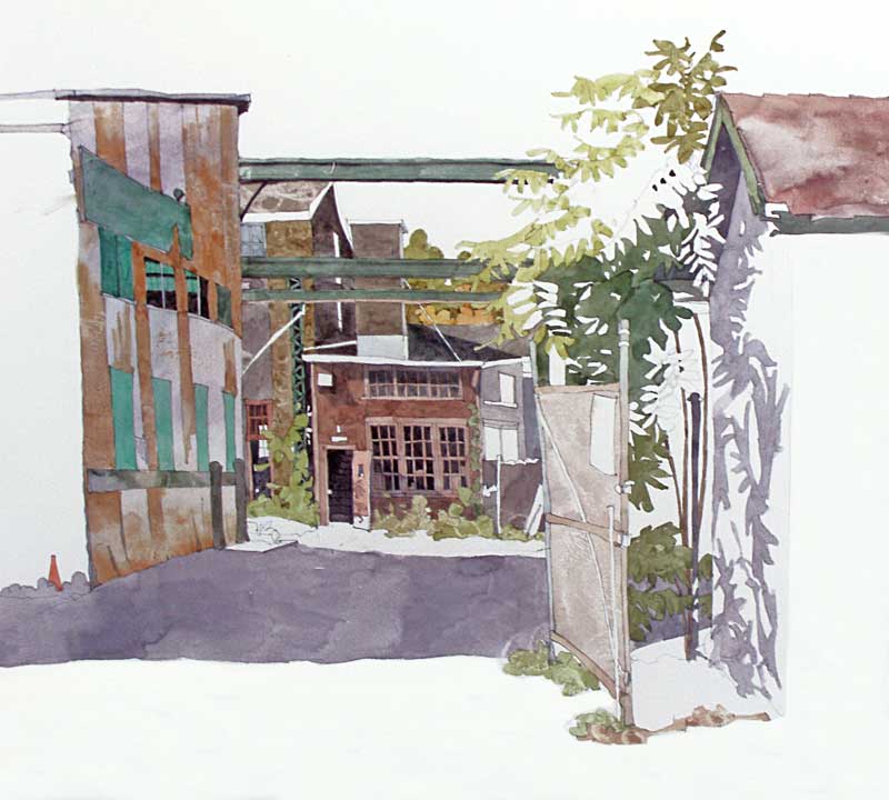 Watercolor Painting by Eddie Flotte: Boiler Plant