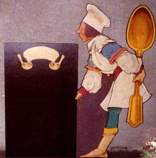 Watercolor Painting by Eddie Flotte: Maxfield Parish Menu Board